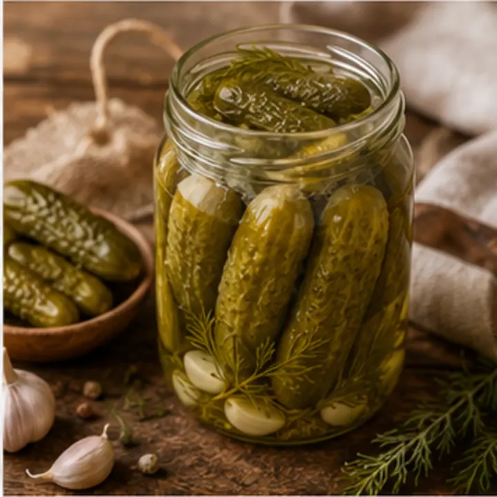 Бочковые огурцы с укропом в стеклянной банке